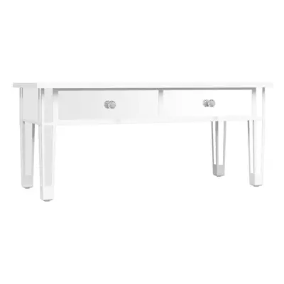 vidaXL Mirrored Coffee Table Engineered Wood and Glass Couch Centre End Table