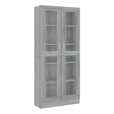 (grey sonoma) vidaXL Vitrine Cabinet Book Stand Rack Cupboard Highboard Engineered Wood