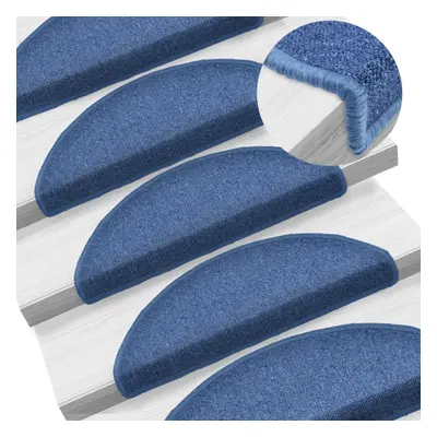 vidaXL 15x Stair Mats Blue 65x24x4cm Step Carpet Tread Rug Protector Decor