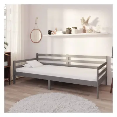 vidaXL Solid Pinewood Day Bed Grey 90x200 cm Wooden Sleepover Overnight Bed