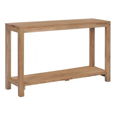 vidaXL Solid Teak Wood Console Table 120cm with Shelf Hall Side Display Stand