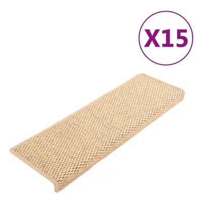 vidaXL Stair Mats Stair Protector Self-adhesive Sisal-Look pcs Light Beige