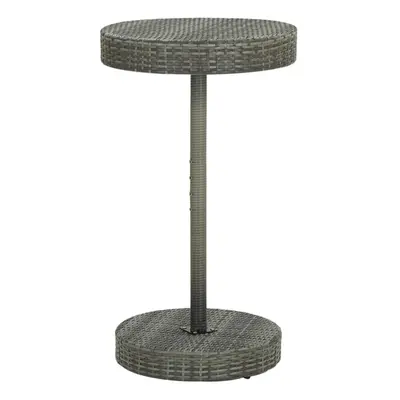 vidaXL Garden Table Grey Poly Rattan Outdoor Bar Bistro Pub Counter Tea Table