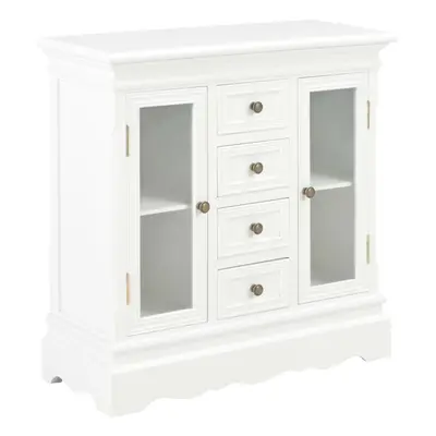 vidaXL Solid Pine Wood Sideboard White Storage Organiser Cabinet Dresser Unit