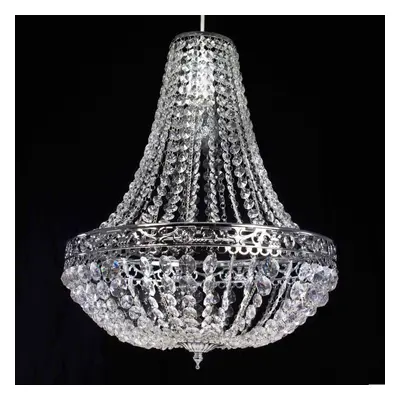 (MADISON CHROME ) Modern Chandelier Ceiling Light Shades Acrylic Crystal Droplet Pendant Lampsha