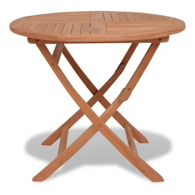 vidaXL Solid Teak Folding Outdoor Dining Table Round Garden Patio Furniture