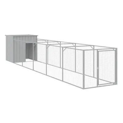 (light grey, x x cm) vidaXL Dog House Dog Kennel with Run Dog Cage Anthracite Galvanised Steel