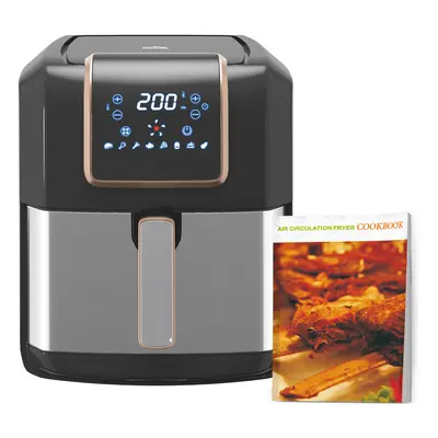 HOMCOM Air Fryer 1700W 6.5L with Digital Display Timer, Black and Gold Tone