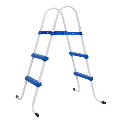 vidaXL Pool Ladder Blue and White cm Steel Above Ground Pool Step & Ladder