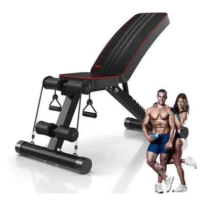 YoleoStore Utility Adjustable Weight Bench -2020 Version -for Full Body Workout, Foldable Flat/I