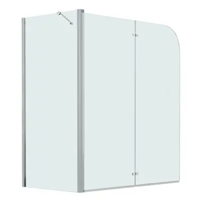 vidaXL Bi-Folding Shower Enclosure ESG 120x68x130cm Bathtub Wall Screen Cabin