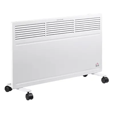 HOMCOM Convector Radiator Heater w/ Adjustable Thermostat Safety Cut-Off, White