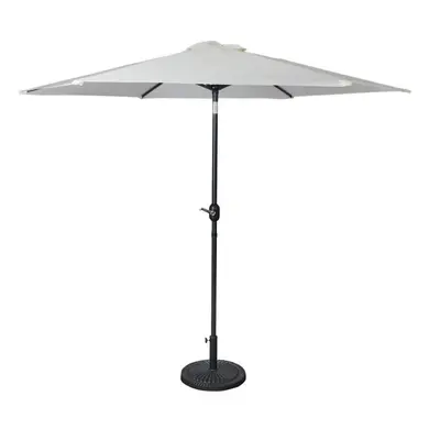 Garden Parasol with Crank & Tilt Function 2.7m Grey including cover