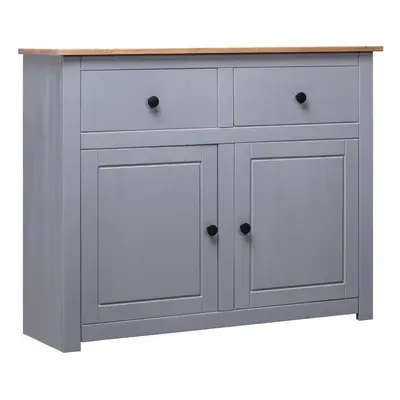 vidaXL Solid Wood Pine Sideboard Grey Drawers Doors Storage Side Cabinet