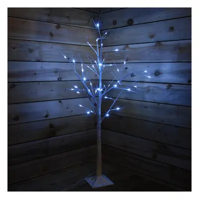 2.4m (8ft) Christmas Outdoor Birch Tree with Ice White LEDs