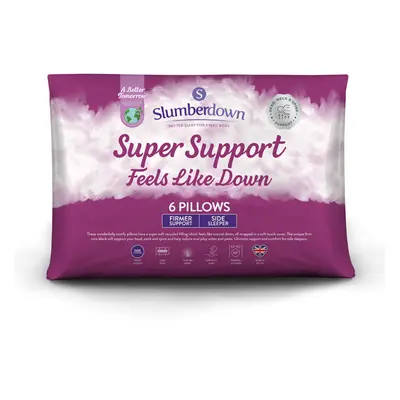 (6 Pack) Slumberdown Feels like Down Super Support Pillow UK Made