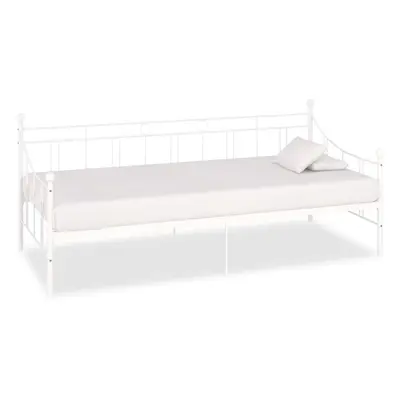 vidaXL Daybed Frame White Metal 90x200cm Bedroom Dorm Guest Room Furniture