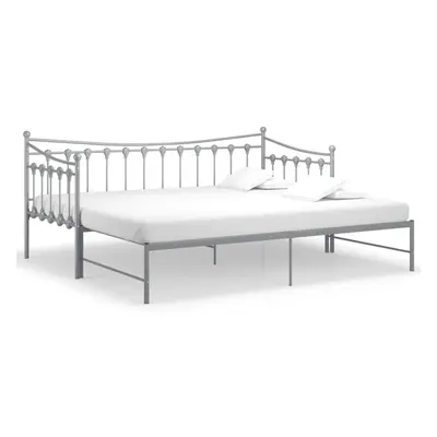 vidaXL Pull-out Sofa Bed Frame Grey Metal for Day Sleeping Guest Sleepover