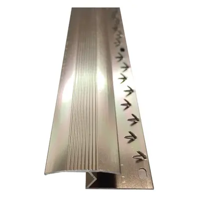 (Bronze, 9ft) Metal Plate Threshold Strip Carpet to Flooring Transition Z Edge Profile