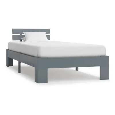 vidaXL Solid Pine Wood Bed Frame Grey 100x200cm Single Bed Bedroom Furniture