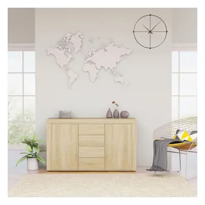 vidaXL Sideboard Sonoma Oak Engineered Wood Storage Side Cabinet Furniture