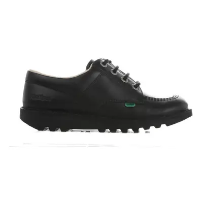 (UK 4) Kickers Kick Lo Y Core Youths Black Leather Shoes