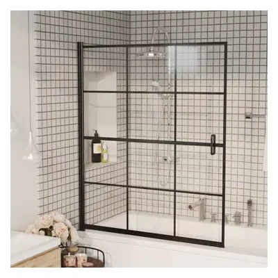 vidaXL Shower Enclosure ESG Black Bathroom Shower Cabin Cabinet Cubicle Screen