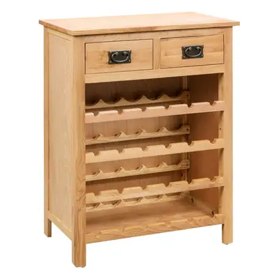 vidaXL Solid Oak Wood Wine Cabinet Drink Bottle Storage Organiser Holder Rack