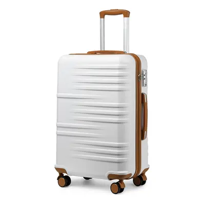 (24 inch) White ABS Hard Shell Suitcase With Optional Bags