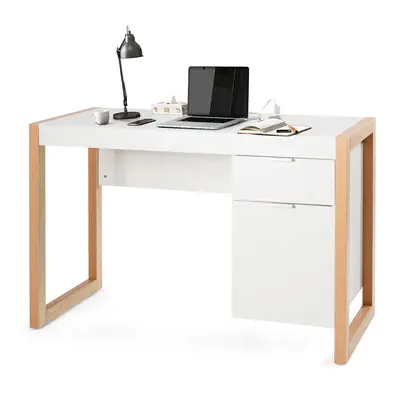 Modern Home Office Desk Workstation w/Cabinet Drawer Sturdy &Structure