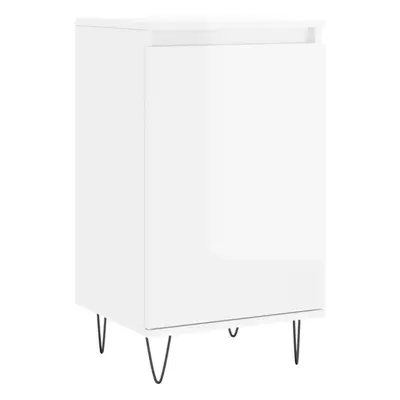 (high gloss white, pcs) vidaXL Sideboard Storage Side Cabinet Cupboard Smoked Oak Engineered Woo