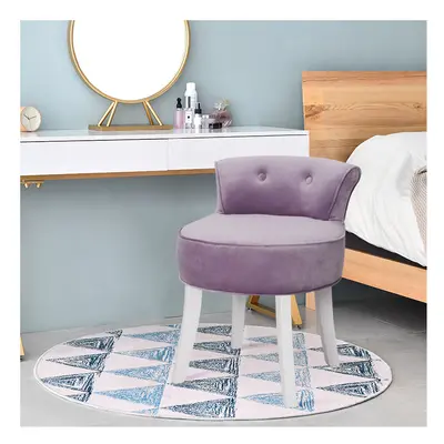 Purple Velvet Dressing Table Stool Vanity Padded Makeup Chair