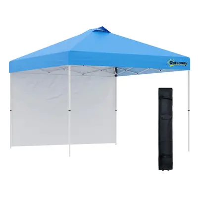 Outsunny 3x3(M) Pop Up Gazebo Canopy Tent w/ Sidewall Carrying Bag Blue