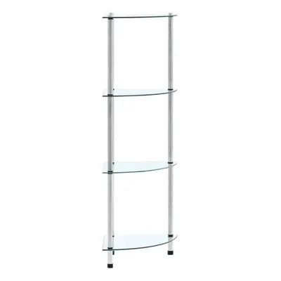 vidaXL 4-Tier Shelf Transparent Tempered Glass 30x30x100cm Bookshelf Showcase