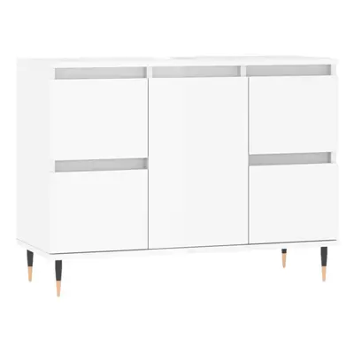 (high gloss white) vidaXL Bathroom Cabinet Vanity Unit Highboard Cupboard White Engineered Wood