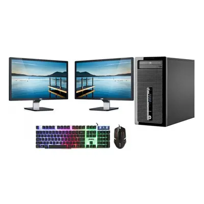 CompuZone Dual 22" Screen Gaming PC Bundle i3 240GB SSD GT Win