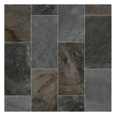 (3m(9'9") X 2m(6'6")-6mÂ², Grey Marble) Marble Effect Anti-Slip Lino Vinyl Flooring For LivingRo