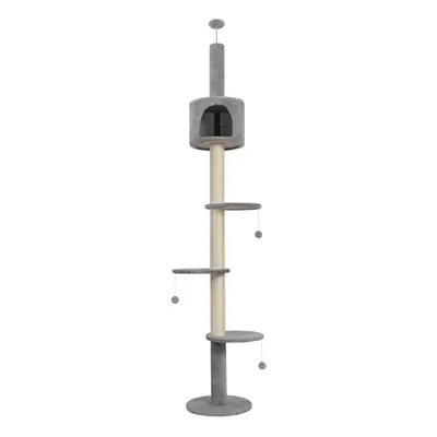 (Grey) Floor to Ceiling Cat Tree Kitty Scratching Post UK