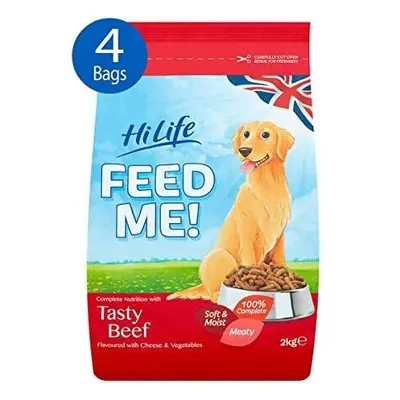 HiLife FEED ME! - Complete Dry Dog Food - Tasty Beef Cheese Vegetables - Soft, Moist & Meaty, 8k