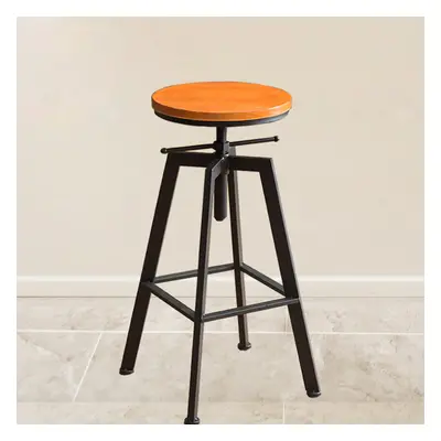 Vintage Bar Stool Metal Wooden Industrial Retro Kitchen Seat