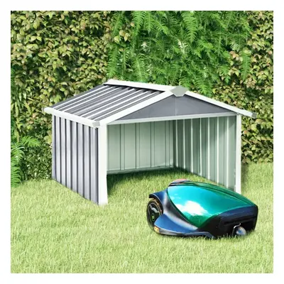 vidaXL Garden Robot Lawnmower Shed Galvanised Steel Grey Outdoor Storage House