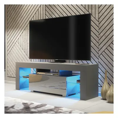 TV Unit 130cm LED Creative Furniture - Dark Grey Gloss Doors