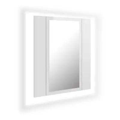 vidaXL LED Bathroom Mirror Cabinet High Gloss White 40x12x45 cm Acrylic Mirror