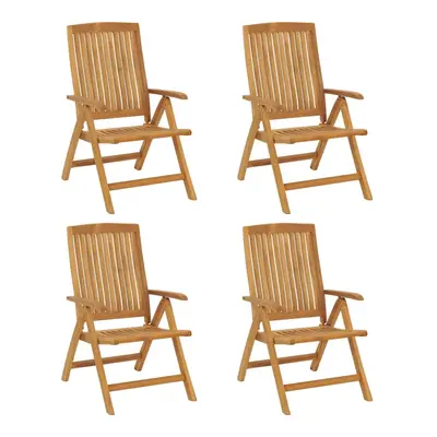 (4 pcs) vidaXL 2/4/6/8x Reclining Garden Chairs Solid Wood Teak Recliner Armchair