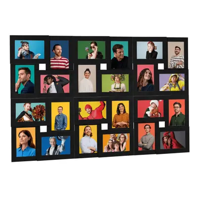 vidaXL Collage Photo Frame for 24x(10x15 cm) Picture Black MDF Poster Frame