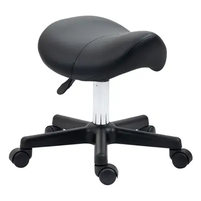 HOMCOM Saddle Stool Adjustable Rolling Salon Chair for Massage Spa Beauty Black