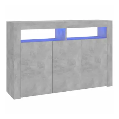 vidaXL Sideboard with LED Lights Concrete Grey Home Furniture Storage Cabinet