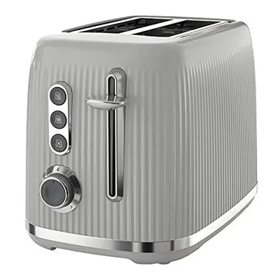 Bold Ice Grey 2-Slice Toaster with High-Lift & Wide Slots | Grey & Silver Chrome [VTR002]