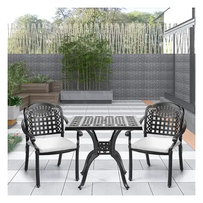 Black Cast Aluminum Outdoor Dining Table