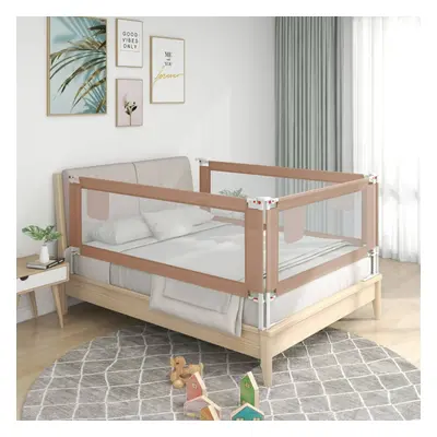 vidaXL Toddler Safety Bed Rail Taupe 140x25 cm Fabric Baby Cot Bed Protection